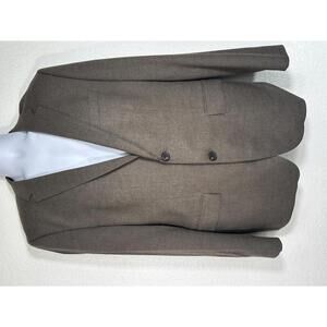 Hugo Boss Size 42R Brown Microcheck Stretch Wool Blend Blazer Jacket Office